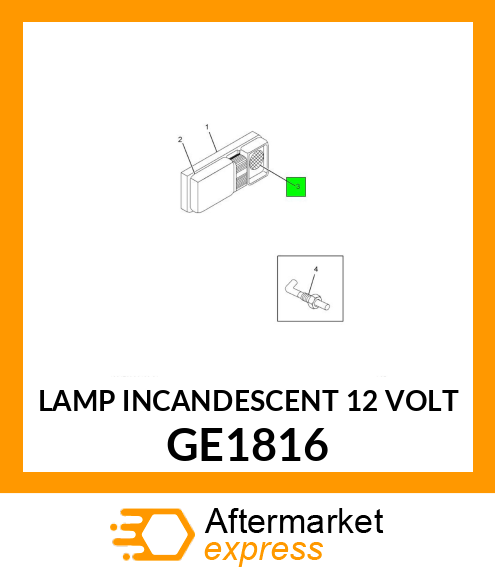 LAMP INCANDESCENT 12 VOLT GE1816