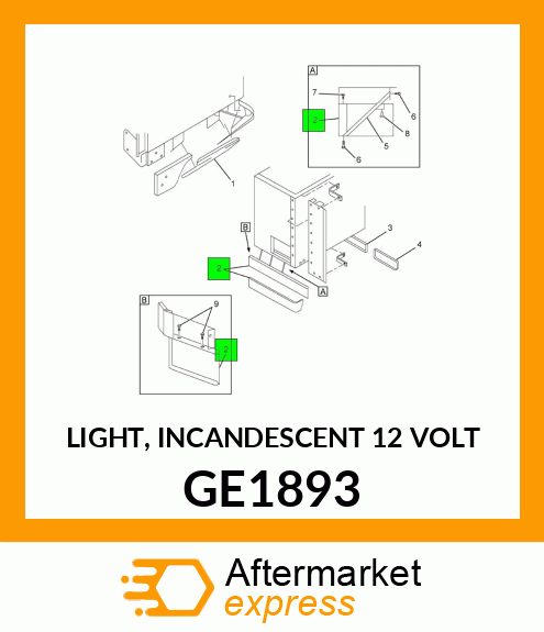 LIGHT, INCANDESCENT 12 VOLT GE1893