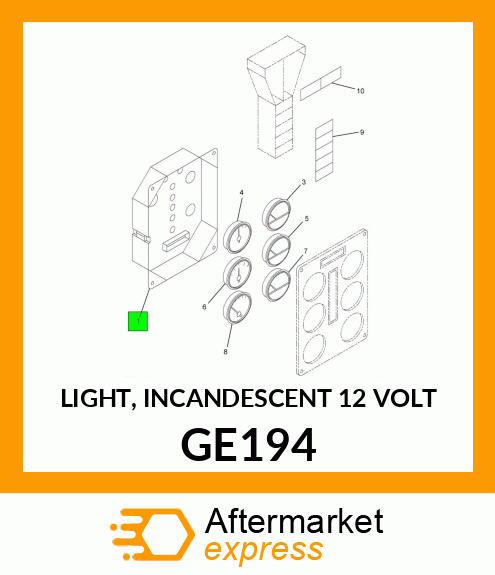 LIGHT, INCANDESCENT 12 VOLT GE194