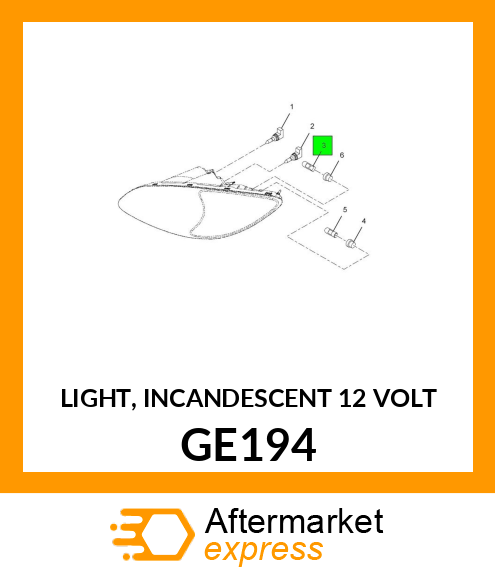 LIGHT, INCANDESCENT 12 VOLT GE194