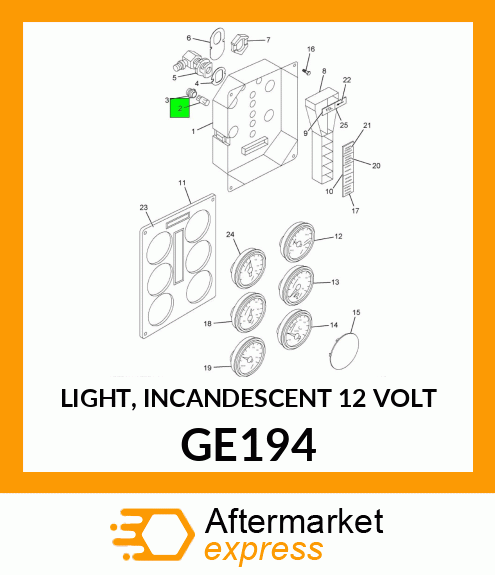 LIGHT, INCANDESCENT 12 VOLT GE194