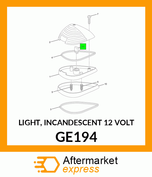 LIGHT, INCANDESCENT 12 VOLT GE194