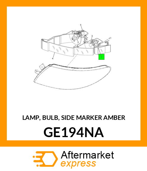 LAMP, BULB, SIDE MARKER AMBER GE194NA