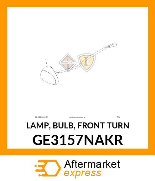 LAMP, BULB, FRONT TURN GE3157NAKR