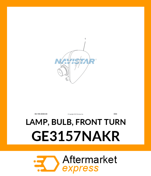 LAMP, BULB, FRONT TURN GE3157NAKR