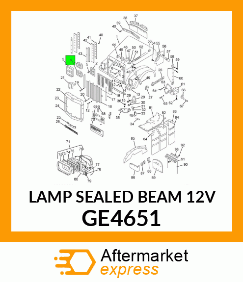 LAMP SEALED BEAM 12V GE4651