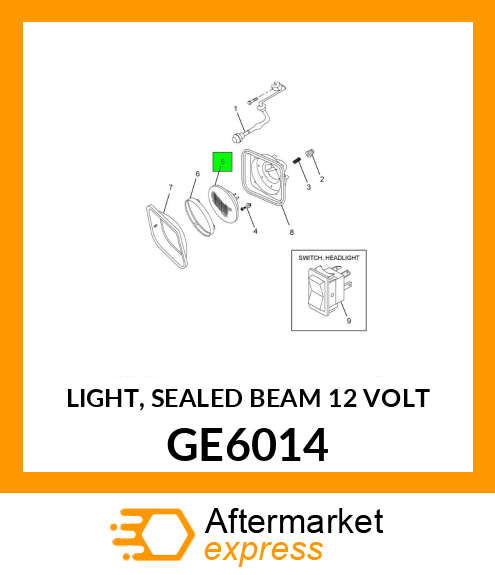 LIGHT, SEALED BEAM 12 VOLT GE6014