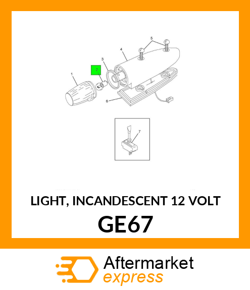 LIGHT, INCANDESCENT 12 VOLT GE67