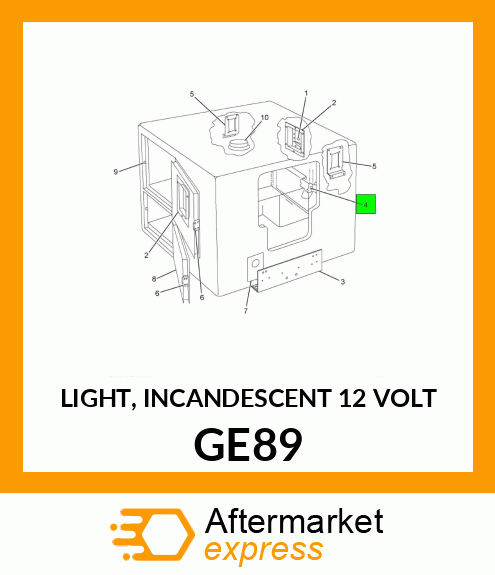 LIGHT, INCANDESCENT 12 VOLT GE89