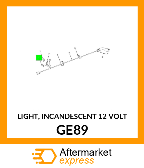 LIGHT, INCANDESCENT 12 VOLT GE89