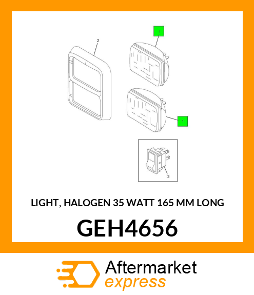 LIGHT, HALOGEN 35 WATT 165 MM LONG GEH4656