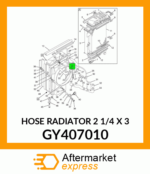 HOSE RADIATOR 2 1/4" X 3 GY407010