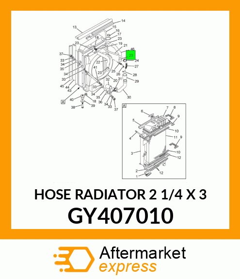 HOSE RADIATOR 2 1/4" X 3 GY407010
