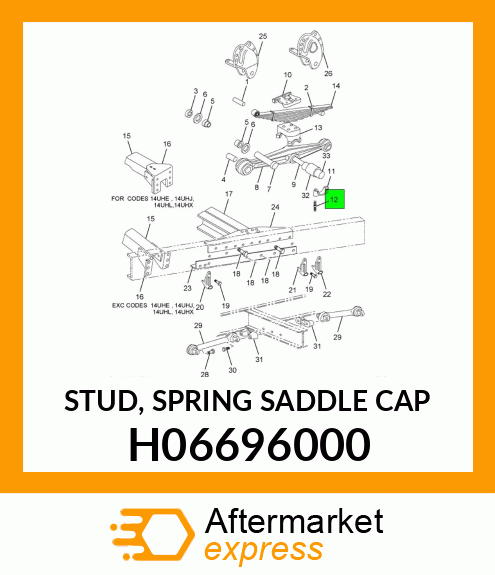 STUD, SPRING SADDLE CAP H06696000