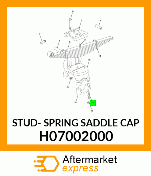 STUD- SPRING SADDLE CAP H07002000