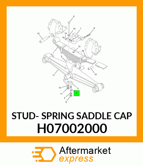 STUD- SPRING SADDLE CAP H07002000