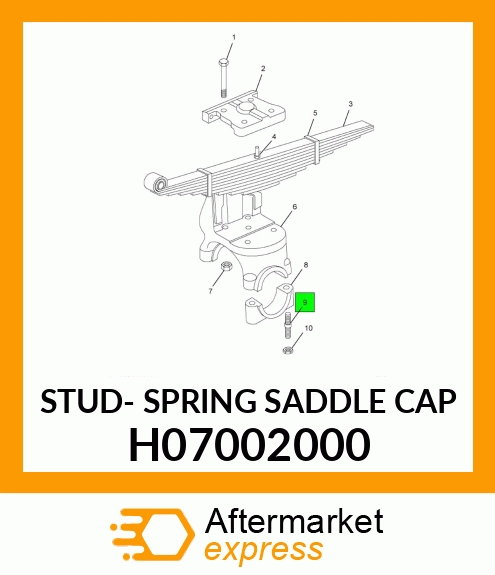 STUD- SPRING SADDLE CAP H07002000