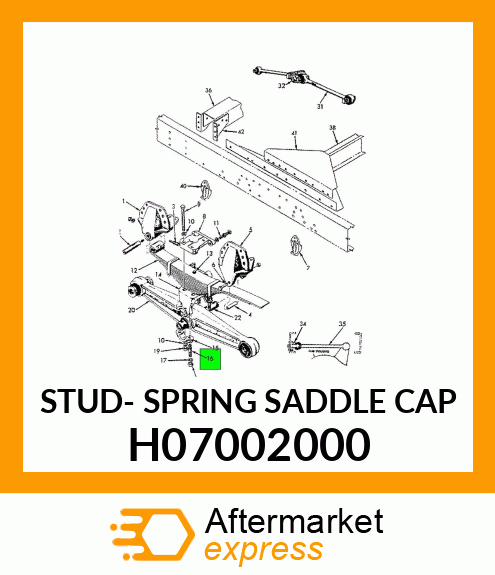 STUD- SPRING SADDLE CAP H07002000