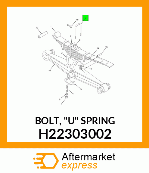 BOLT, "U" SPRING H22303002