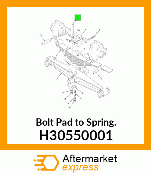 Bolt Pad to Spring. H30550001