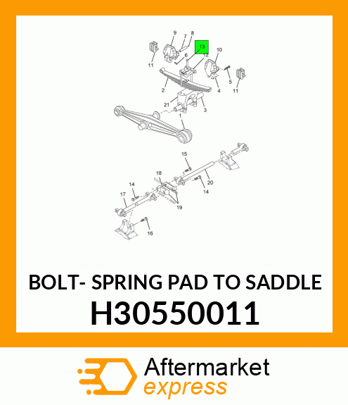 BOLT- SPRING PAD TO SADDLE H30550011