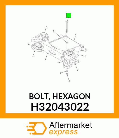 BOLT, HEXAGON H32043022