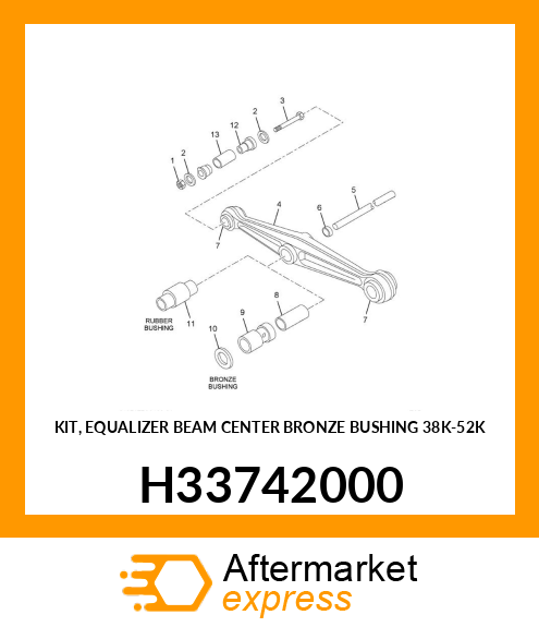 KIT, EQUALIZER BEAM CENTER BRONZE BUSHING 38K-52K H33742000