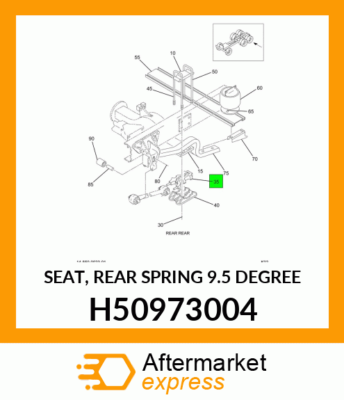 SEAT, REAR SPRING 9.5 DEGREE H50973004