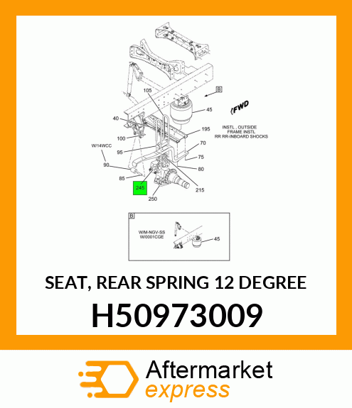 SEAT, REAR SPRING 12 DEGREE H50973009