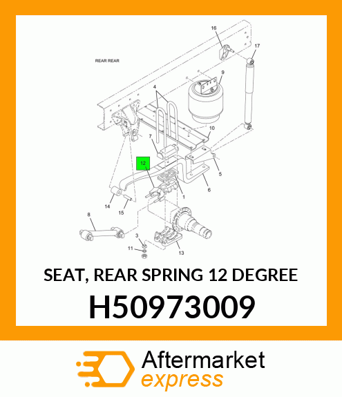 SEAT, REAR SPRING 12 DEGREE H50973009