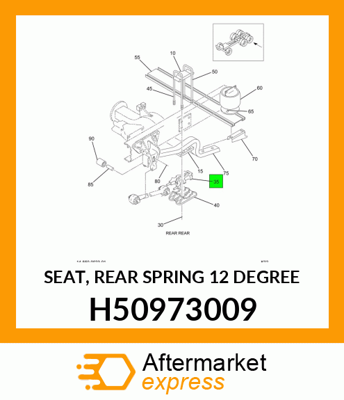 SEAT, REAR SPRING 12 DEGREE H50973009