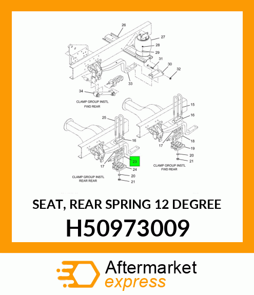 SEAT, REAR SPRING 12 DEGREE H50973009