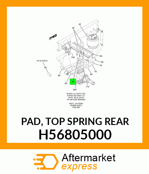 PAD, TOP SPRING REAR H56805000