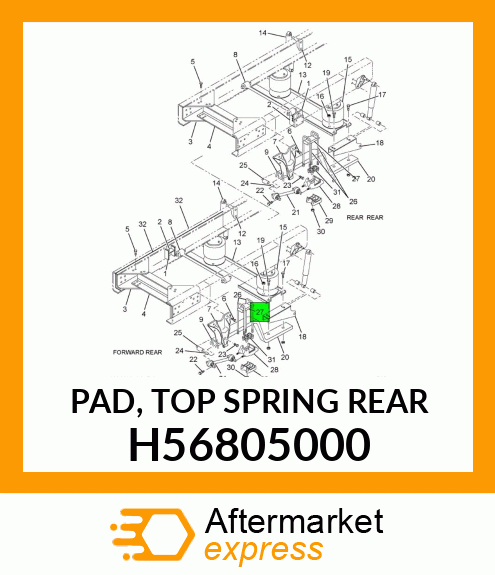 PAD, TOP SPRING REAR H56805000