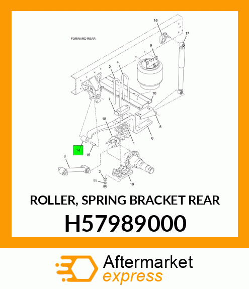 ROLLER, SPRING BRACKET REAR H57989000