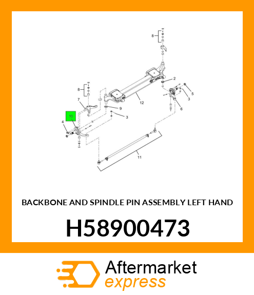 BACKBONE AND SPINDLE PIN ASSEMBLY LEFT HAND H58900473