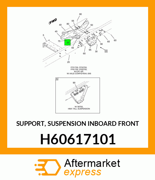 SUPPORT, SUSPENSION INBOARD FRONT H60617101