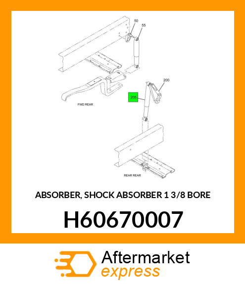 ABSORBER, SHOCK ABSORBER 1 3/8" BORE H60670007