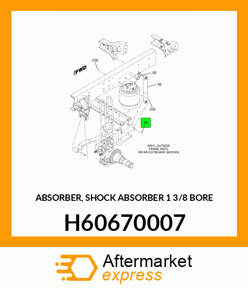 ABSORBER, SHOCK ABSORBER 1 3/8" BORE H60670007