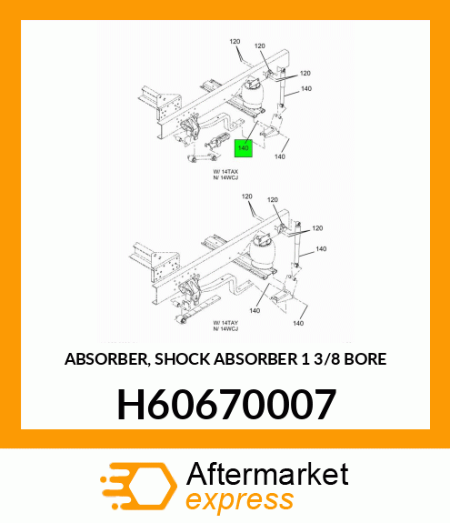 ABSORBER, SHOCK ABSORBER 1 3/8" BORE H60670007