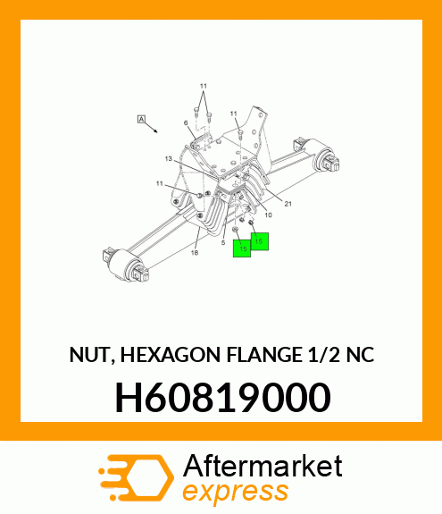 NUT, HEXAGON FLANGE 1/2" NC H60819000