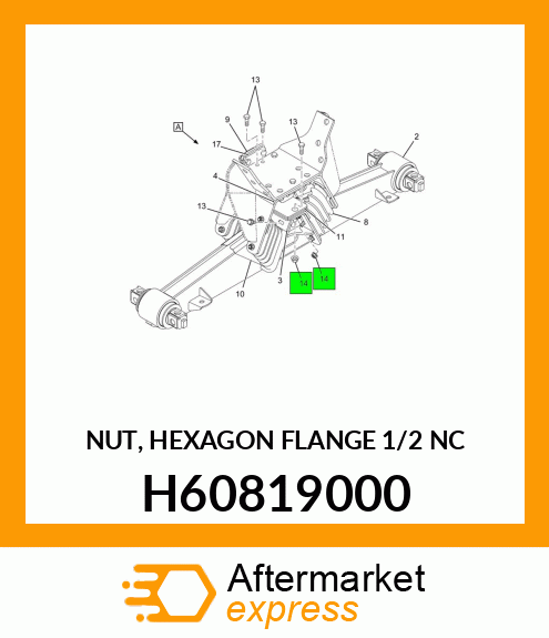 NUT, HEXAGON FLANGE 1/2" NC H60819000