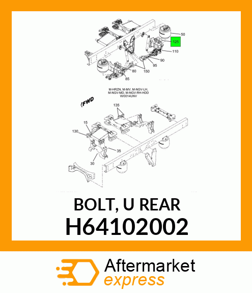 BOLT, U REAR H64102002