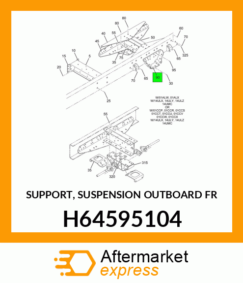 SUPPORT, SUSPENSION OUTBOARD FR H64595104