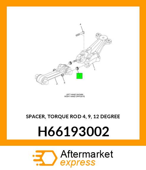 SPACER, TORQUE ROD 4, 9, 12 DEGREE H66193002