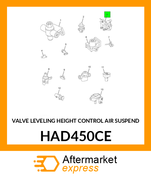 VALVE LEVELING HEIGHT CONTROL AIR SUSPEND HAD450CE