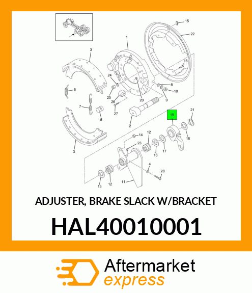 ADJUSTER, BRAKE SLACK W/BRACKET HAL40010001