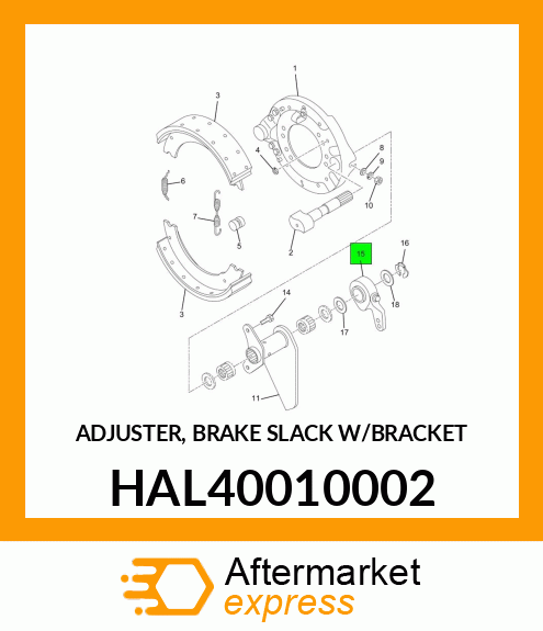 ADJUSTER, BRAKE SLACK W/BRACKET HAL40010002