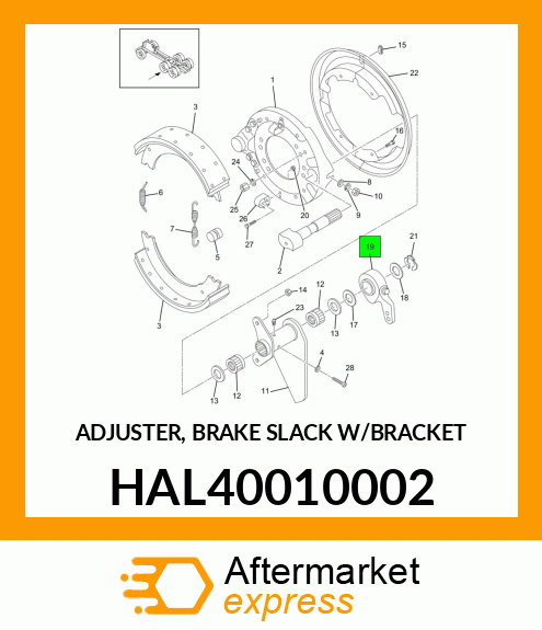 ADJUSTER, BRAKE SLACK W/BRACKET HAL40010002