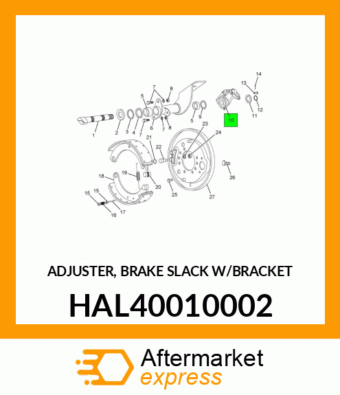 ADJUSTER, BRAKE SLACK W/BRACKET HAL40010002